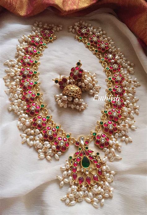 Kundan jadau Rice pearls flower Midlenght guttapusalu