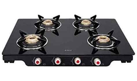Elica Glass 4 Burner Gas Stove (Patio ICT 469 BLK S) – Kitchen Brand Store