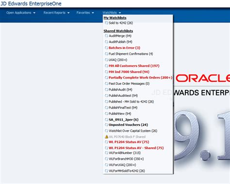 Image result for Jde Oracle Create Watchlist