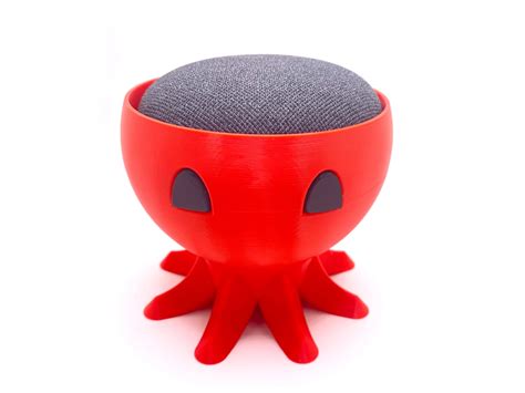 STL file Funny Cute Google Home Stand Colorful Octopus Nest Mini Holder Animal Fish Ocean Lover ...
