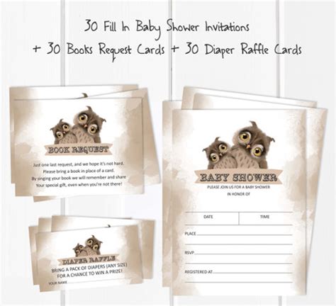 Inkdotpot Set Of 30 Invitations-Diaper Raffle Tickets And Baby Shower ...