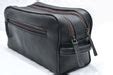 Black Leather Toiletry Accessory Bag | Mens Leather Dopp Kit | MaheTri