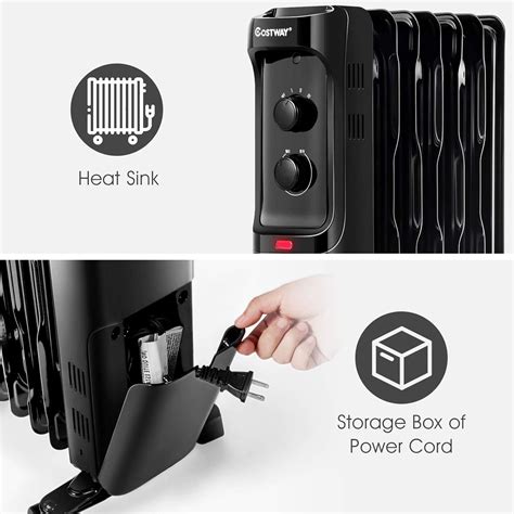 COSTWAY Oil Filled Radiator Heater, 1500W Electric India | Ubuy