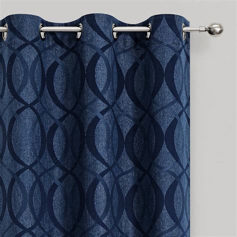 Providence Laredo Navy Blue Blackout Grommet Curtain Panel, 84"