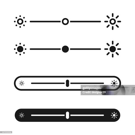 Brightness Level Slider Set Vector Design High-Res Vector Graphic ...