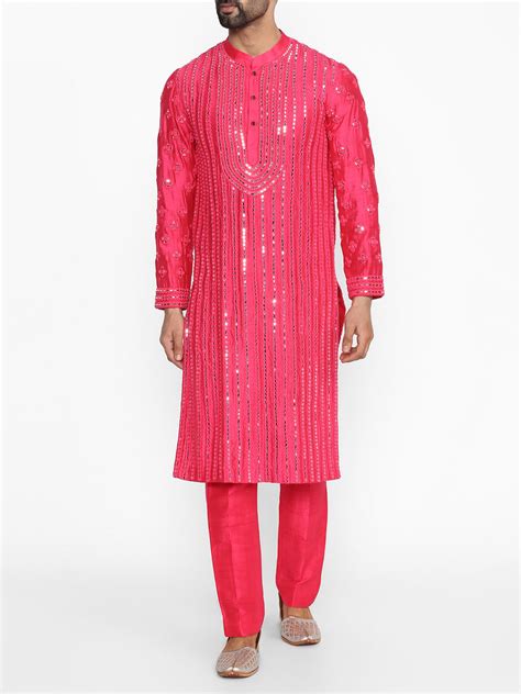Hot Pink Embellished Kurta – abhinavmishra