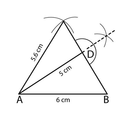 construct triangle abc in which AB=6cm B=70°, BC=5 cm and write the ...