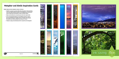 Metaphor and Simile Pictures Inspiration Cards - Twinkl