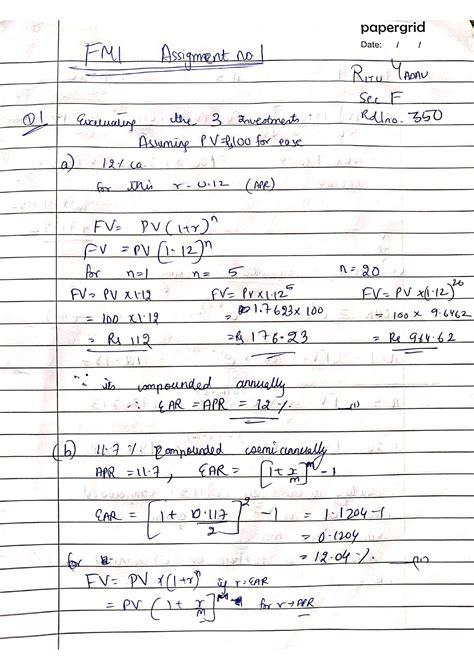 PGP25 350 Ritu Yadav FMI Assignment 1 - Financial Markets - MU - Studocu