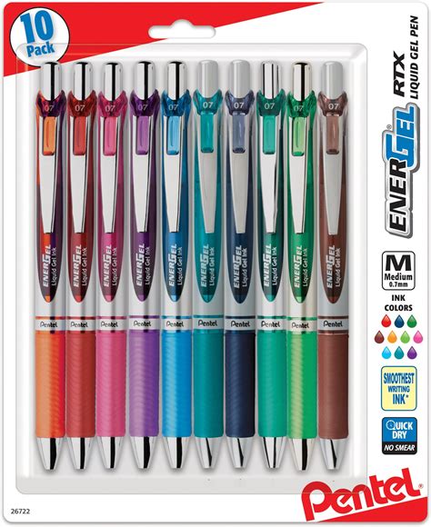 Pentel EnerGel RTX Bolígrafo retráctil de gel líquido, (0.7 mm) línea ...
