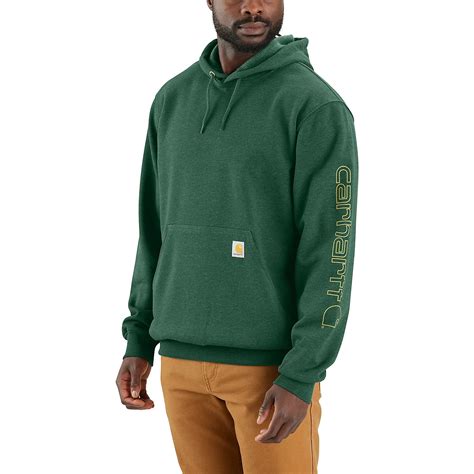 Carhartt Men's Midweight Signature Sleeve Logo Hooded Sweatshirt | Academy