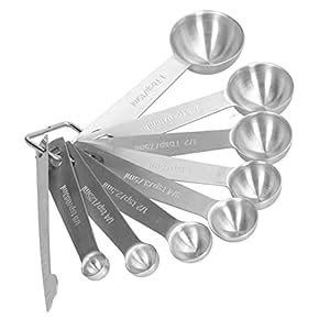 Buy Measuring Spoons with Scale Stainless Steel Stackable Nesting ...