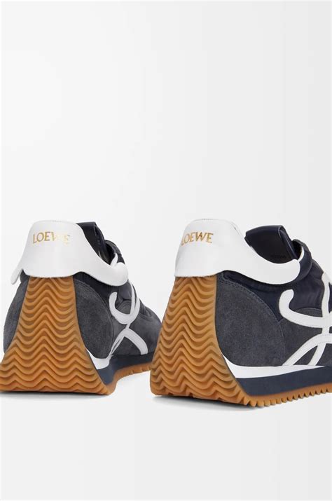 Flow Runner in nylon and suede Blue - LOEWE