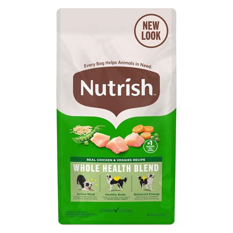 Nutrish Real Chicken & Veggies Recipe Whole Health Blend Dry Dog Food ...