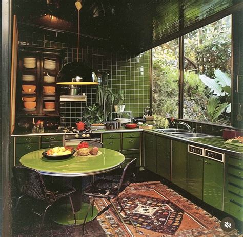 Vintage Kitchen with Green Cabinets