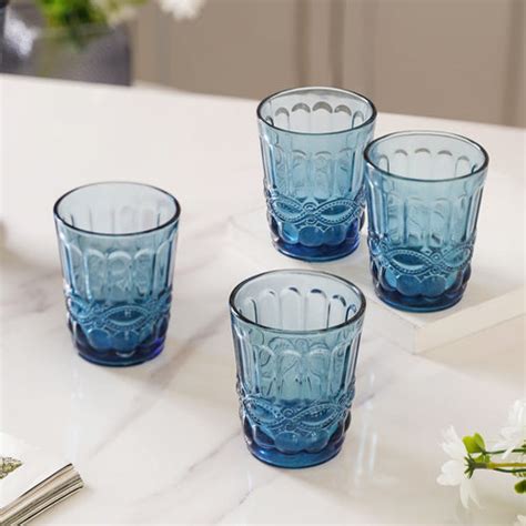 Transparent Curvy Glass Tumbler Set Of 4 300ml Online - Premium Tumbler ...