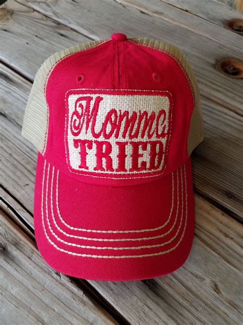 Momma Tried Trucker Hat with patch, Hadmade patch, womens hat, womens ...