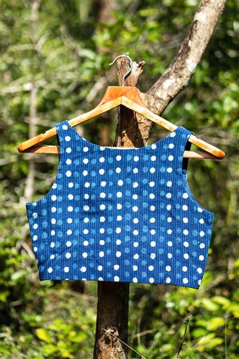Medical Secrets Dot Blue blouse - I Love Sarees