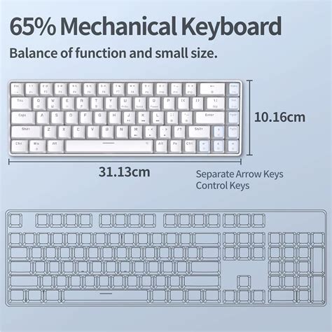 TMKB 60 Percent Keyboard,Gaming Keyboard,LED Backlit Ultra-Compact 68 ...