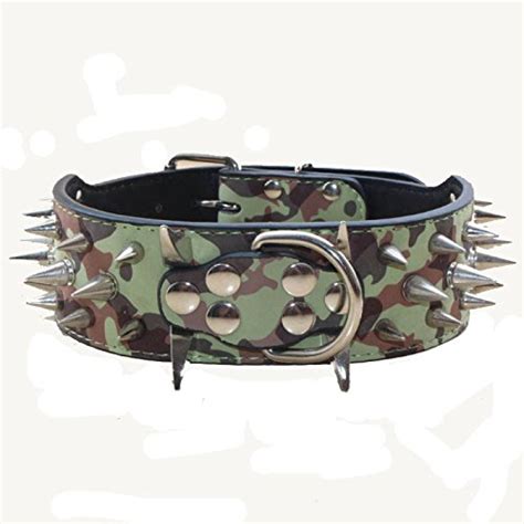 Buy haoyueer Sharp Spiked Studded Dog Collar 2 Inch Width Stylish ...