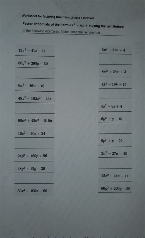 Image result for Factoring Polynomials AX Bx C Using the AC Method