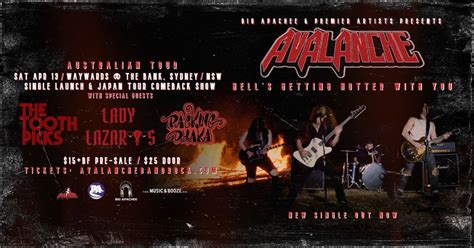 AVALANCHE Hell’s Getting Hotter AUS/JAPAN Tour - SYD w/The Toothpicks ...