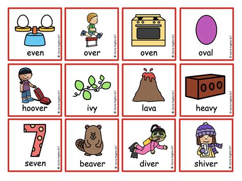 WORD MEDIAL 'v' - PICTURE AND WORDS CARDS - Carrie Hughes SLT