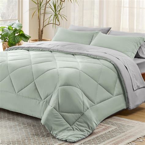 Amazon.com: Bedsure Sage Green Twin Comforter Sets - 5 Pieces ...