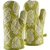 Amazon Brand - Solimo 100% Cotton Padded Oven Gloves, Dashes (Pack of 2 ...