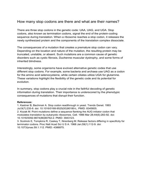 Image result for Stop Codons Nonsense Mutations