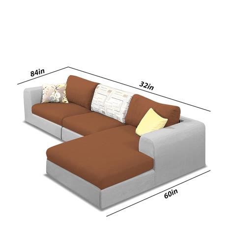 Casaliving Badger RHS 4 Seater L Shape Sofa Set for Living Room (Brown