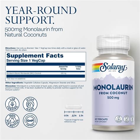 SOLARAY Monolaurin 500mg from Natural Coconut - India | Ubuy