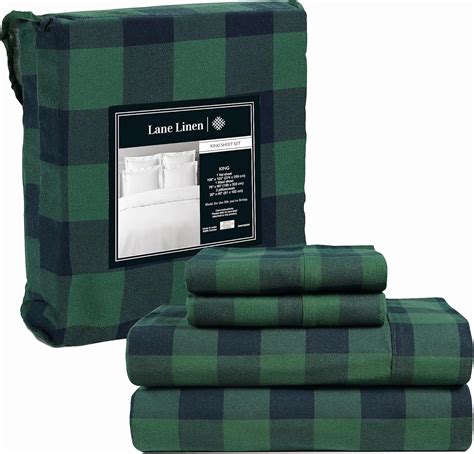 100% Cotton Flannel Sheets Set - King Size Flannel Sheets, 4-Piece ...