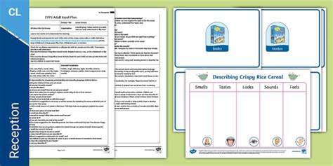 EYFS Cereal Senses Adult Input Plan and Resource Pack