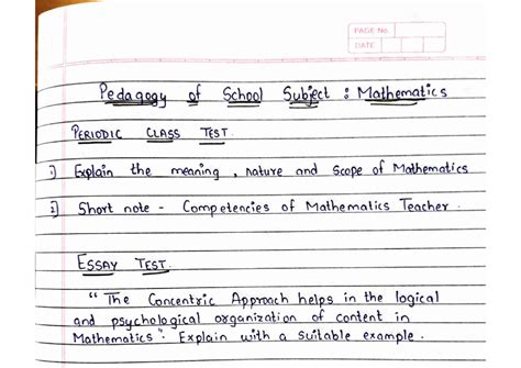 Peadogogy of mathematics - BEd - Studocu