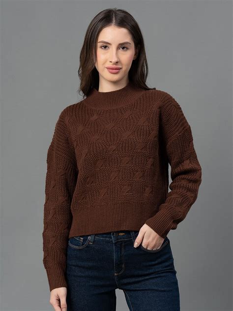 Buy Mode By Red Tape Women Brown Sweater - Sweaters for Women 20267854 ...