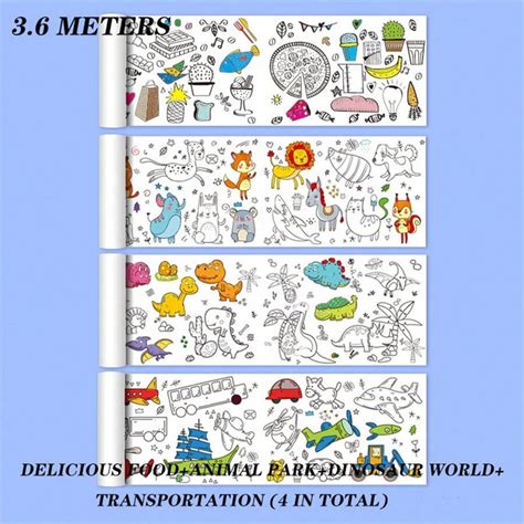 1pc 3m Graffiti Coloring Painting Paper Roll With Adhesive Backing ...