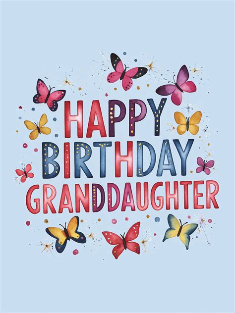 Free Download Watercolor Happy Birthday Granddaughter Card