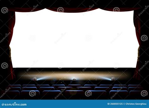 Theater or Theatre Movie Screen Cinema Background Stock Vector ...