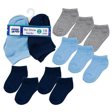 Wholesale 10pk Boys No Show Socks - Sizes 2T-4T | NAVY/HEATHER GREY ...