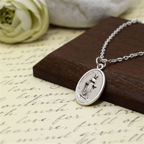 St. Dymphna Medal Necklace, Saint Dymphna Patron Saint of Stress, Irish ...