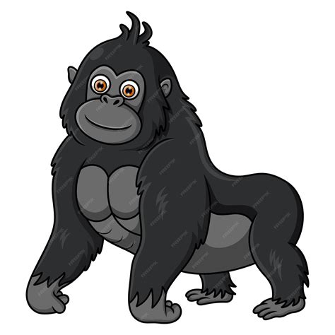 Premium Vector | Cartoon funny gorilla on white background