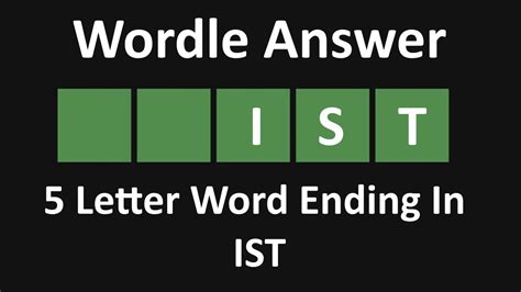 5 Letter Word Ending In IST (SOLVED) | Wordle 228 Answer | February 2 ...