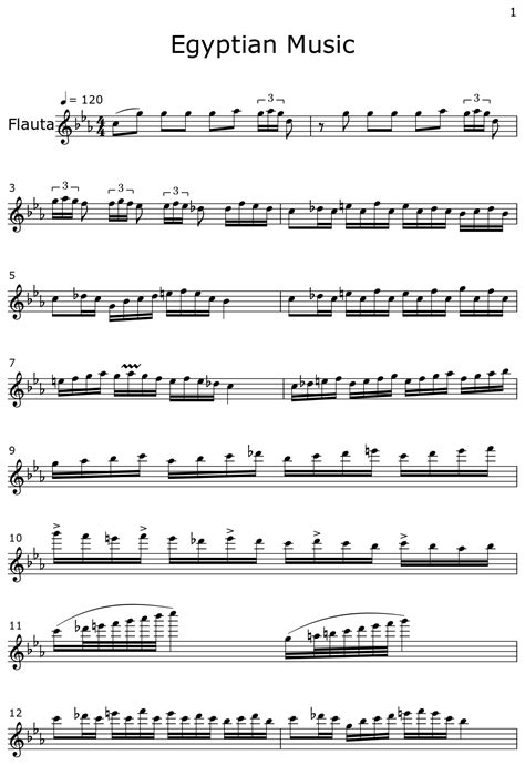 Egyptian Music - Sheet music for Flute