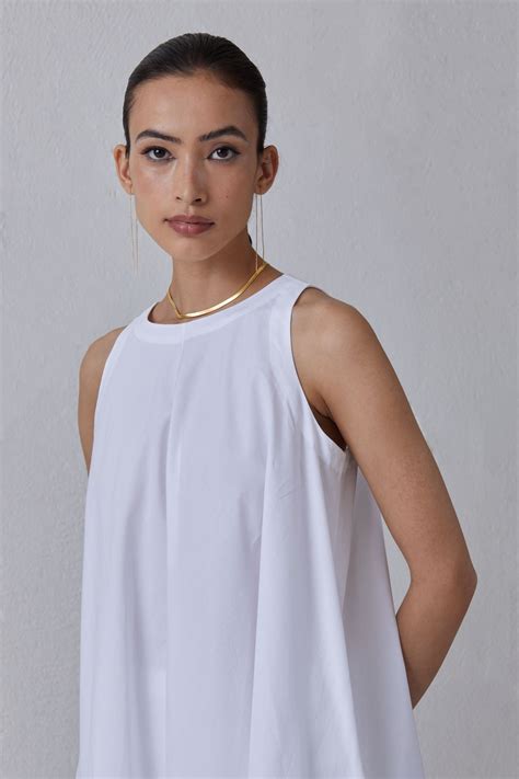 Audric White Sleeveless Matching Co-ord Set In 100% Organic Cotton ...