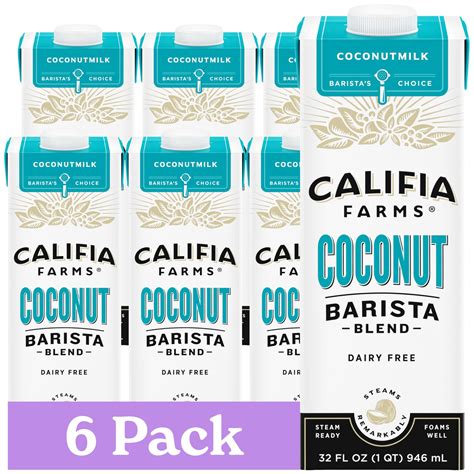 Califia Farms - Coconut Barista Blend Coconut Milk, 32 oz (Pack of 6 ...