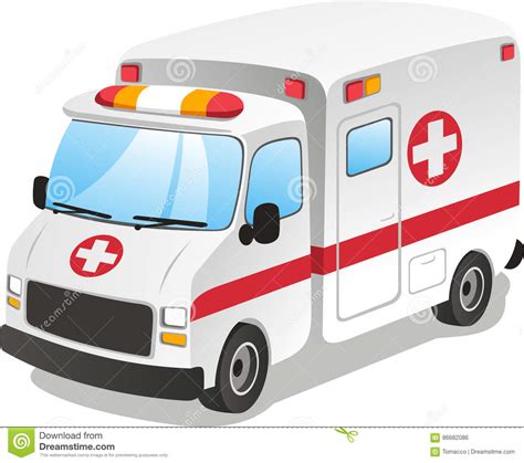救护车动画片illusttration 库存例证. 插画 包括有 紫水晶制成的, 患者, 工具箱, 道路 - 86682086
