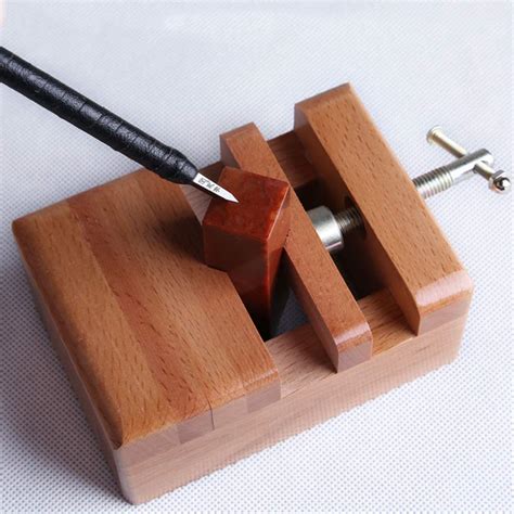 Wood Clamp Chinese Seal Stone Bed Seal Engraving Carving Clamp ...