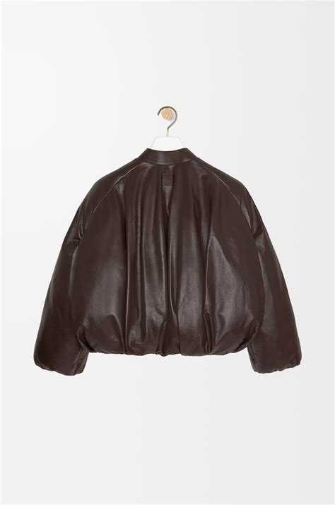 Padded bomber jacket in nappa lambskin Brown - LOEWE