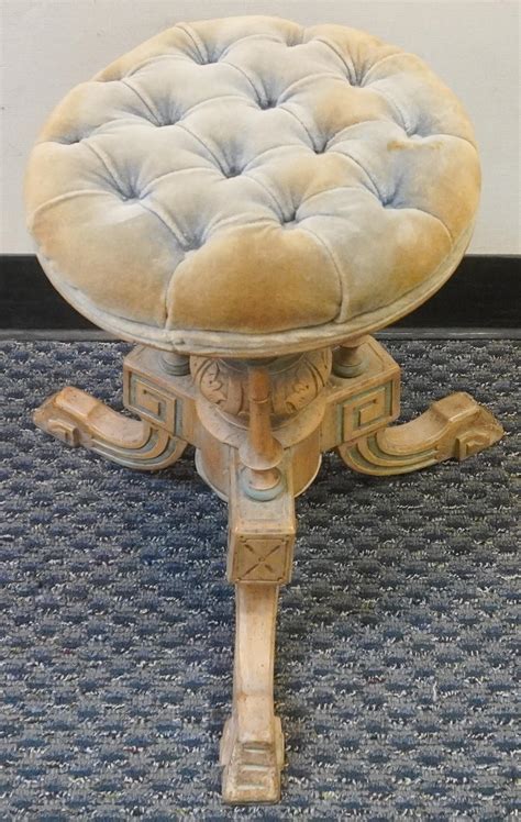 Lot - Classical Style Pickled Hardwood Swivel Piano Stool, H: 18 5/8 in ...